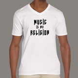 Music Is My Religion Men's v neck T-Shirt india
