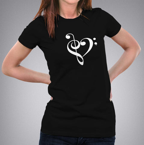 Music Heart T-Shirt For Women