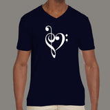 Music Heart v neck T-Shirt For Men online