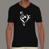 Music Heart v neck T-Shirt For Men online india