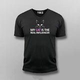My Cat Is The Real Influencer Funny T-shirt For Men