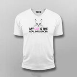 My Cat Is The Real Influencer Funny T-shirt For Men