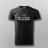 My Cat Is The Real Influencer Funny T-shirt For Men