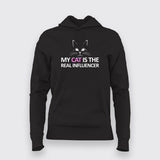 My Cat Is The Real Influencer Funny T-Shirt For Women