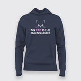 My Cat Is The Real Influencer Funny T-Shirt For Women