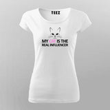 My Cat Is The Real Influencer Funny T-Shirt For Women