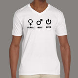 Male Female Geek Nerd V Neck T-Shirt For Men Online India