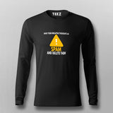 Mark Your Negative thoughts as SPAM and Delete Them Men's Full Sleeve T-shirt