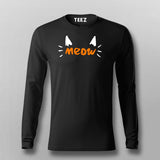 Meow Full Sleeve Cat T-Shirt For Men Online India
