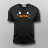 Meow V Neck T-Shirt For Men Online