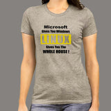 Microsoft Gives You Windows Linux Gives You The Whole House T-Shirt For Women