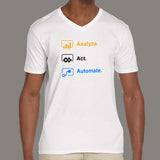Analyze Act Automate Power Platform V Neck T-Shirt For Men Online India