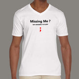 Missing Semicolon Say Goodbye To Sleep Funny Programmer V Neck T-Shirt For Men Online India
