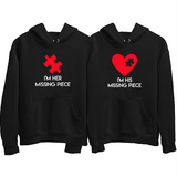 The Missing Piece Heart Couple Hoodies