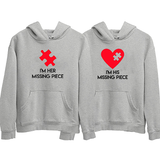 The Missing Piece Heart Couple Hoodies