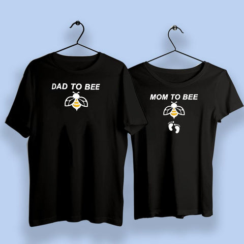 Mom To Bee Dad To Bee Pregnancy Announcement Couple T-Shirt