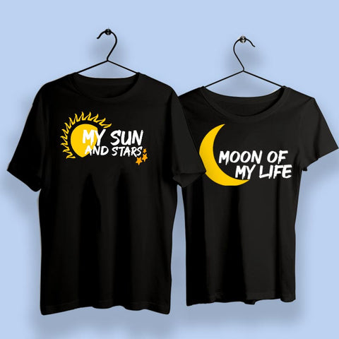 Moon Of My Life My Sun And My Stars Best Couple T-Shirts Online India