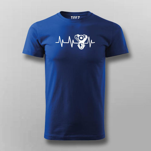 Motorcycle Engine Heartbeat T-Shirt For Men Online India