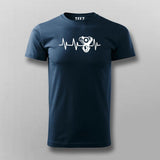 Motorcycle Engine Heartbeat T-Shirt For Men
