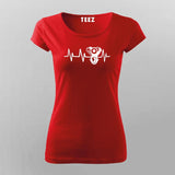 Motorcycle Engine Heartbeat T-Shirt For Women