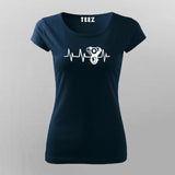 Motorcycle Engine Heartbeat T-Shirt For Women