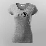 Motorcycle Engine Heartbeat T-Shirt For Women