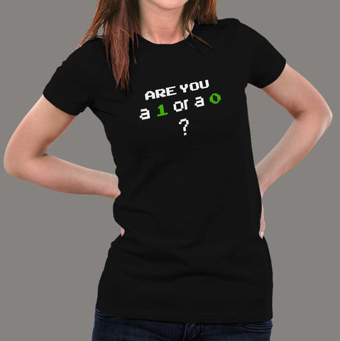 Are You A 1 Or A 0? Mr Robot T-Shirt For Women Online India