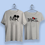 Mr and Mrs Mickey Minnie Mouse Cut Couple T-Shirts