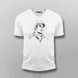 Ms Dhoni V Neck T-Shirt For Men Online India