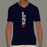 My Blood Type Is C++ Funny Developer Programmer V Neck T-Shirt For Men Online