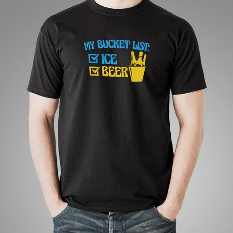 My Bucket List: Ice And Beer T-Shirt For Men Online India