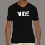 My Cat Is My Valentine V Neck T-Shirt India