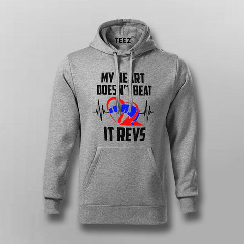 My Heart Doesn't Beat It Revs Funny Motorcycle Hoodies For Men