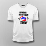 My Heart Doesn't Beat It Revs Funny Motorcycle V Neck T-Shirt For Men Online