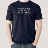 Work For It, It's That Simple Men's v neck T-shirt online india