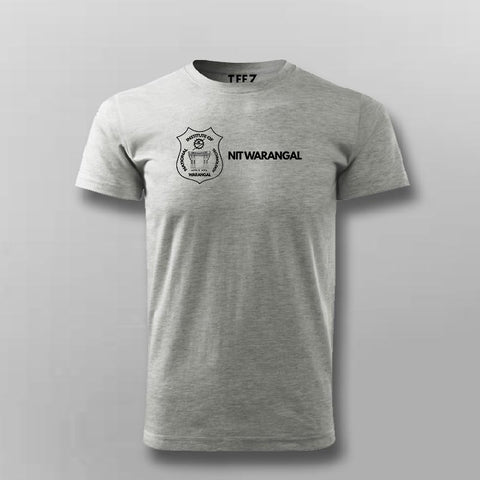 Heather grey  t-shirt with NIT Warangal crest, cozy cotton by Teez