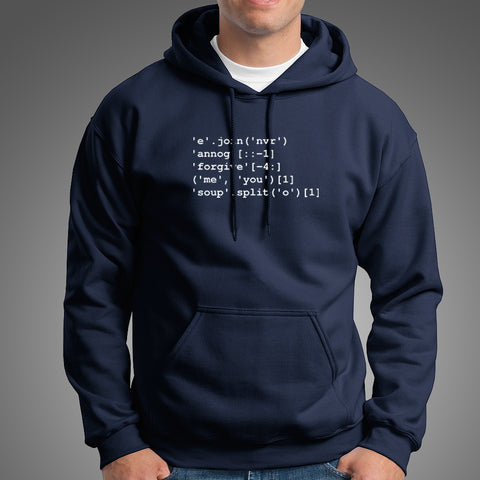 'Never' 'Gonna' 'Give' Python Code Men's Hoodies Online India