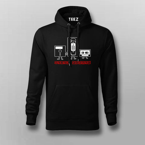 Never Forget Nostalgic Cassette Floppy Disk Hoodies For Men Online India