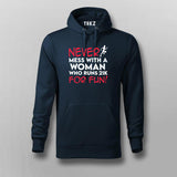 Never Mess With A Women Who Runs 21k For Fun Funny Marathoner T-shirts For Men