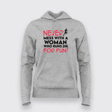 Never Mess With A Women Who Runs 21k For Fun Funny Marathoner T-shirts  For Women