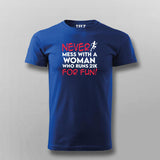 Never Mess With A Women Who Runs 21k For Fun Funny Marathoner T-shirts For Men