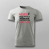 Never Mess With A Women Who Runs 21k For Fun Funny Marathoner T-shirts For Men