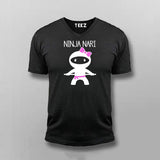 Ninja Naari Indian Women Hindi Funny T-shirt V-neck For Men Online India