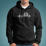 NodeJS Javascript Heartbeat Hoodies For Men