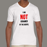 I Am Not Ashamed Of The Gospel Christian V Neck T-Shirt For Men Online India
