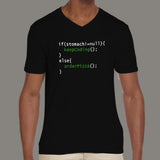 Funny Code - Order Pizza Men's v neck T-shirt for Programmers online india