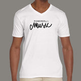 Powered by Music v neck T-Shirt For Men india