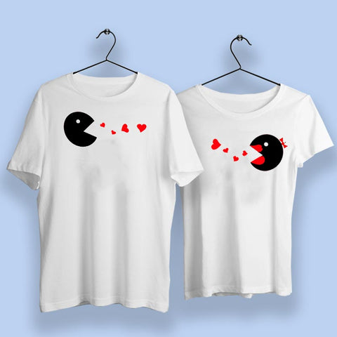 Pacman Cute Couple T-Shirts Online India