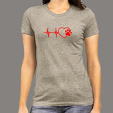 Paw Heartbeat T-Shirt For Women