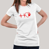 Paw Heartbeat T-Shirt For Women Online India